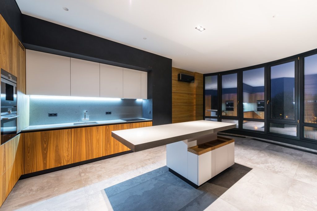 Spacious light kitchen in modern house