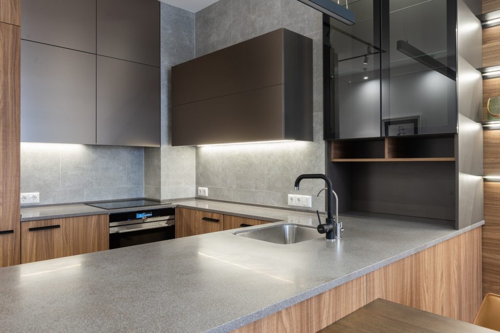 Kitchen interior with modern appliances